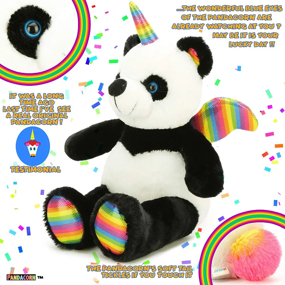 

Shaun-Tsy The Pandacorn | Cute Panda Bear Stuffed Animal Plush Soft Unicorn Teddy Toy | Pandicorn with Rainbow Wings and Horn |