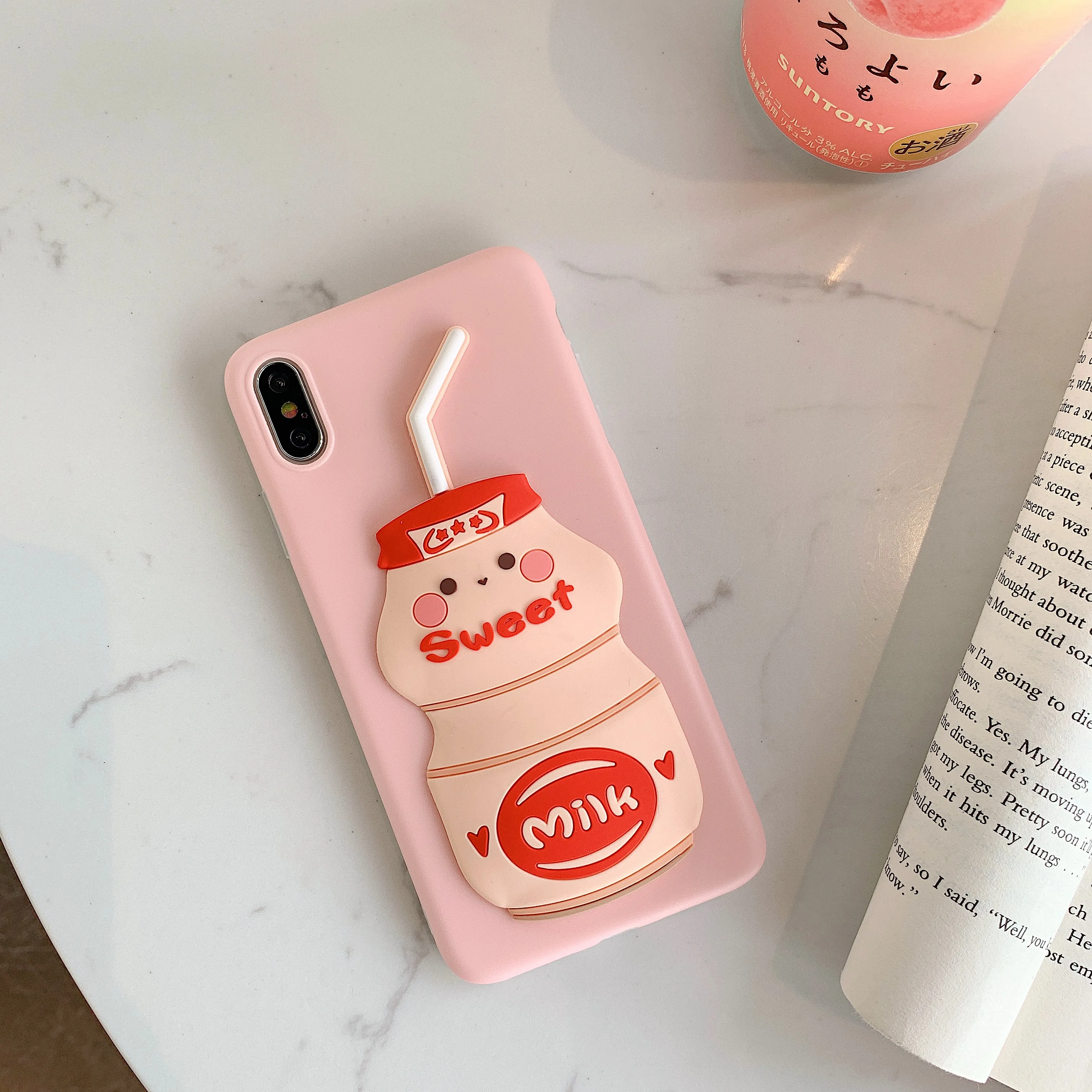 3D милый мультфильм молоко силиконовый мягкий чехол для iPhone 6 6s Plus X XR Xs Max 7 8