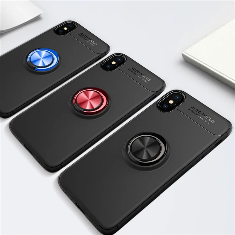 Case For iPhone 5 5S SE 6 6S 7 8 XS Plus Car Magnetic Suction Bracket Finger Ring Back Cover X XR Max Phone case |