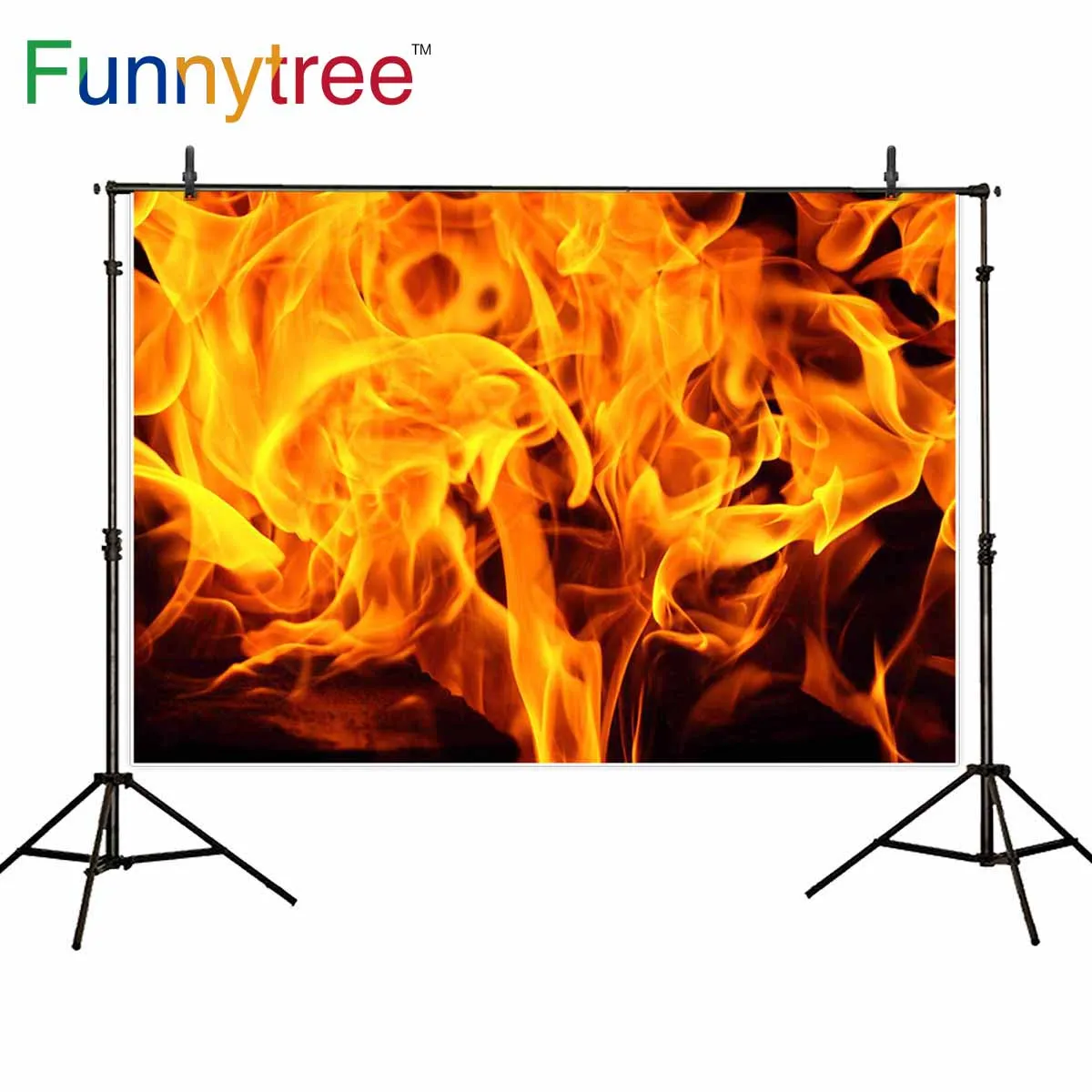 

Funnytree backgrounds for photography studio burning fire gorgeous flame spark professional backdrop photobooth photocall prop