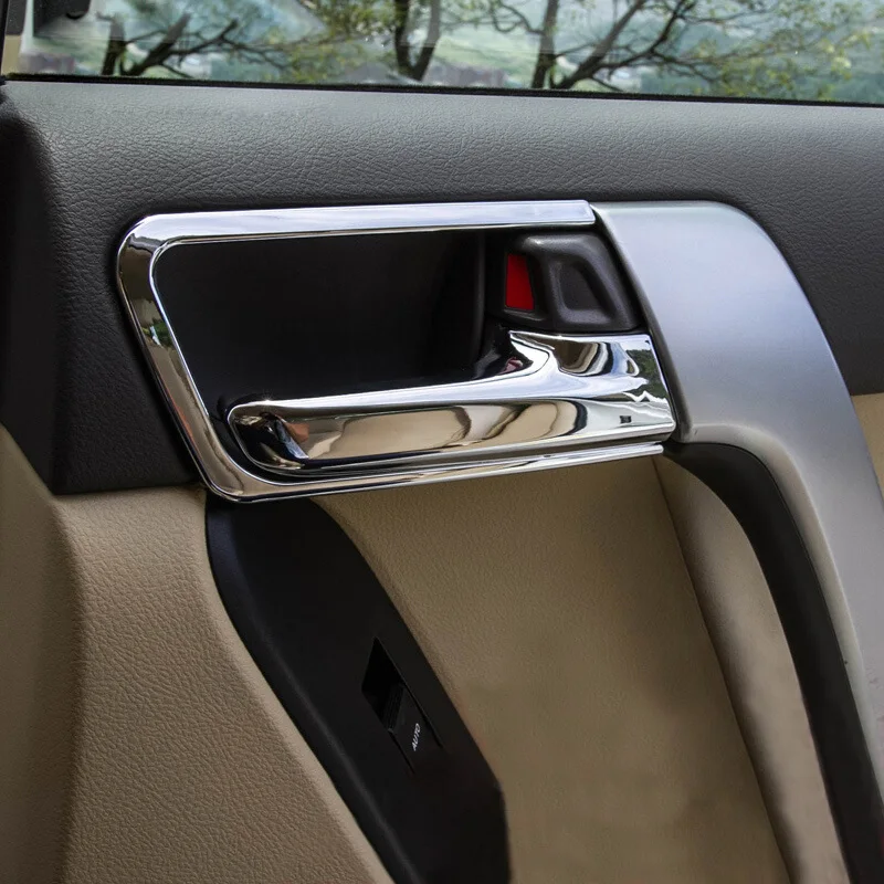 

For Toyota Land Cruiser Prado 150 LC150 FJ150 2010-2017 ABS chrome car door inner handle bowl frame cover trim Accessories 4pcs