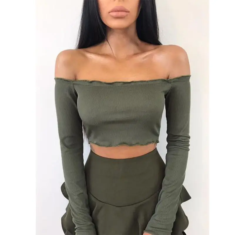 2017 Сексуальная Женская Повседневная Толстовка с открытыми плечами топ модная