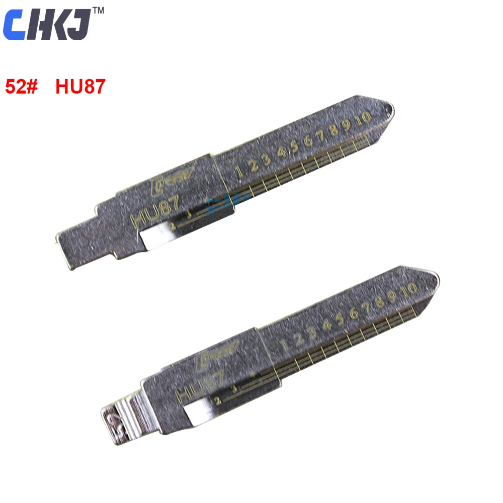 CHKJ 10 шт./лот гравировкой линии пустой ключ для Suzuki 2 в 1 Лиши HU87 масштаба режа зубы лезвие ключа автомобиля слесарь инструмент Поставки