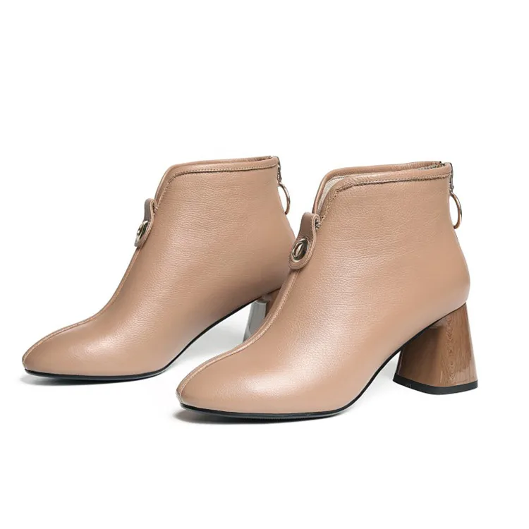 MLJUESE/женские ботильоны из мягкой коровьей кожи на молнии в римском стиле зимние