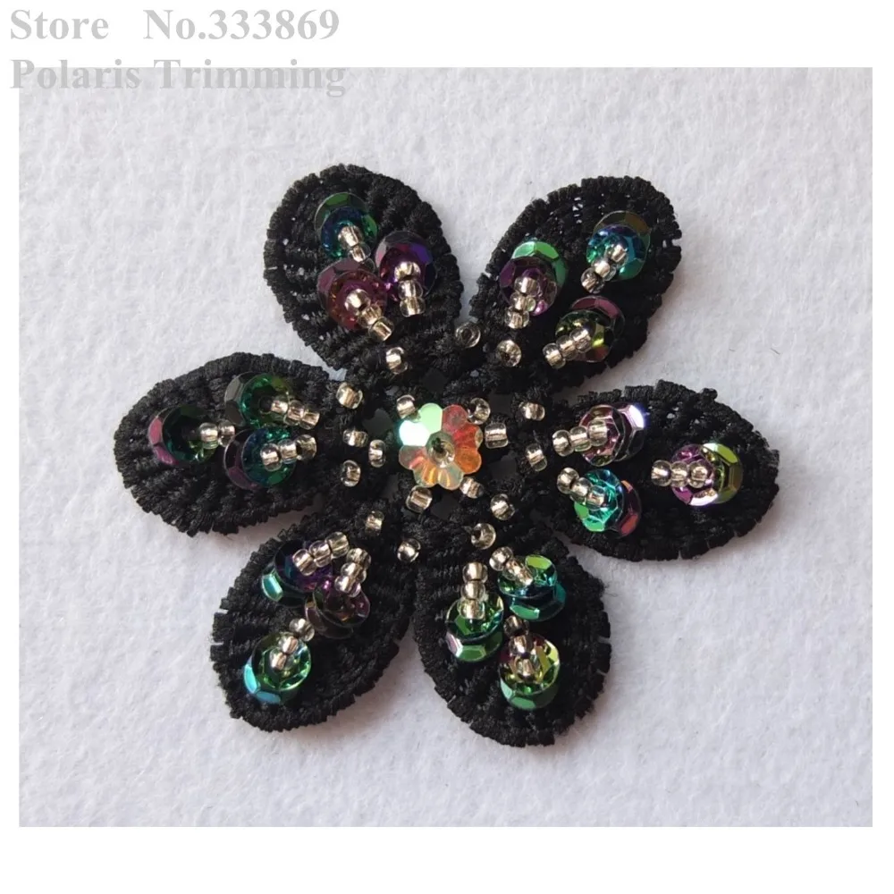 Бесплатная доставка 4 шт./лот новинка 3D черные блестки ручной работы бусины