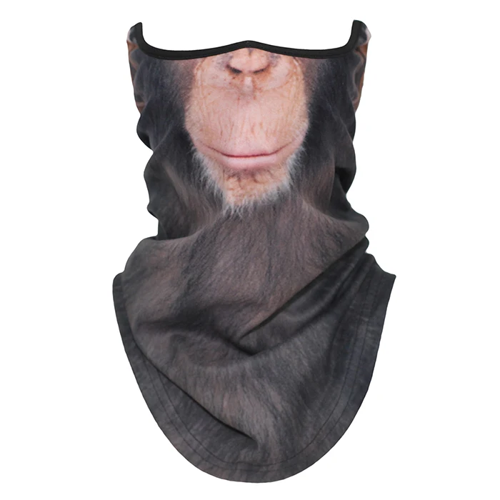 Chimpanzee Теплые гетры с объемным животным, на шею, ветрозащитная, мотоциклетная, Флисовая Балаклава, полумаска для лица, зимние, лыжные, на Хэллоуин, сноуборд, Велоспорт, собака, лиса - Цвет: Chimpanzee