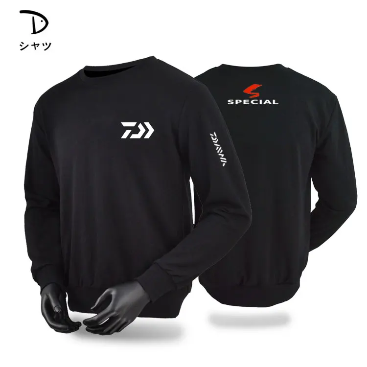Новинка года для мужчин рыбалка костюмы с длинным рукавом Outdooe дышащая DAIWA Футболки Плюс размеры Хлопок рыбалка одежда Спорт кашемир