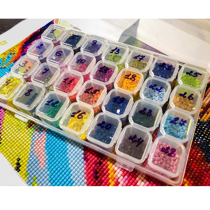 Алмазный коробка для творчества разборный 28 решеток Алмазная вышивка аксессуары