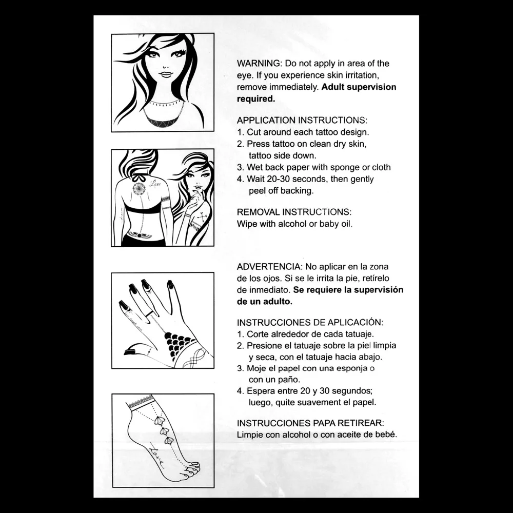 1 шт. металлическая Водонепроницаемая Татуировка золотого и серебряного цвета