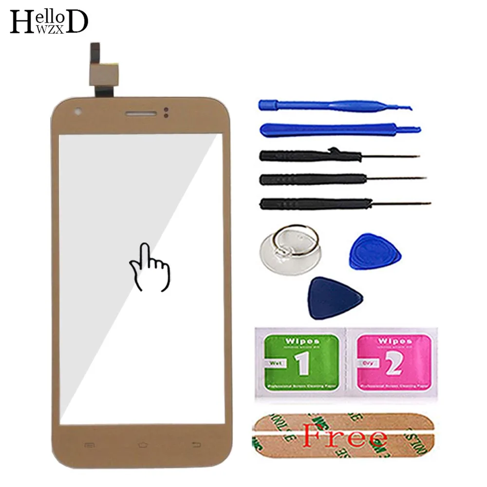 Gold With Tools Сенсорный экран стекло для Ergo A502 сенсорный экран смартфон сенсорный датчик дигитайзер панель инструменты клей - Цвет: Gold With Tools