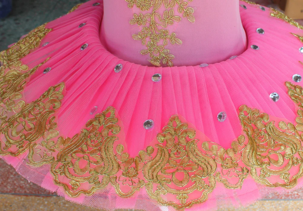 

Baby Pink Ballet Tutu Dress For Girls Swan Lake Costumes Ballet Dress For Children Pancake Crystal Dancewear