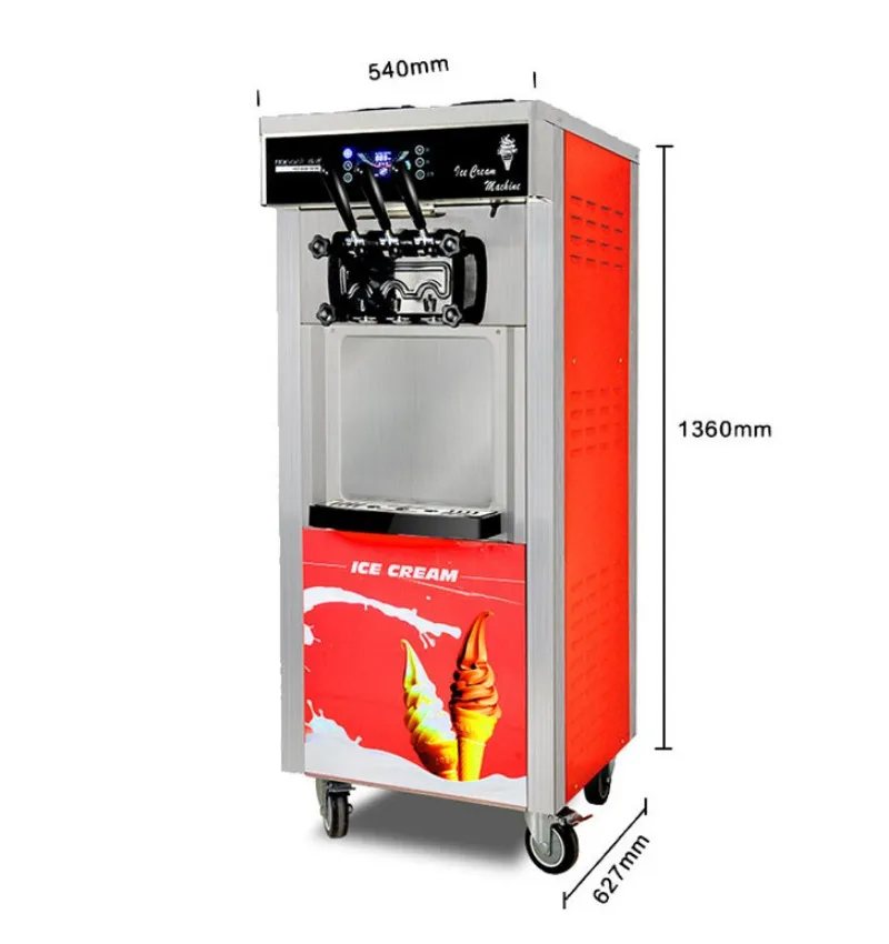 

3 FlavorDesktop Soft Ice Cream Machine Large 0utput 21-26L / H One-Button Intelligent Operation Promotion sale