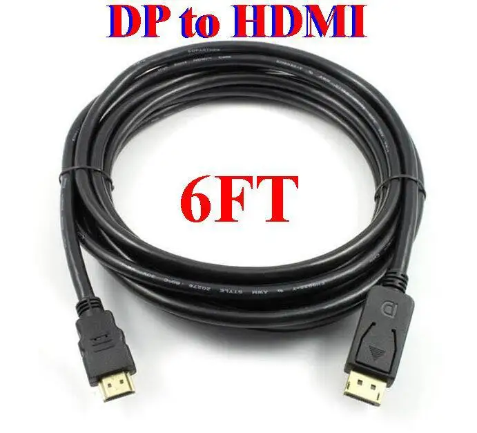 100 шт. 1 8 м/6 футов 3 м 10 порт дисплея DP штекер HDMI M/M Кабель адаптер для MacBook Air