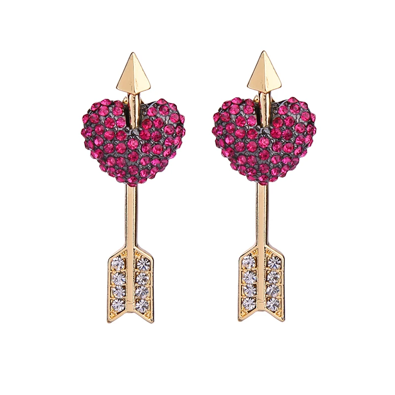 Уникальная эксклюзивная Хрустальная стрела в форме сердца серьги для женщин