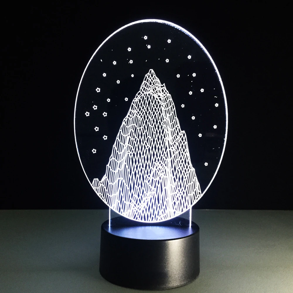 С изображением заснеженной горы светодиодный ночной Светильник Новинка 3D Bulbing RGB