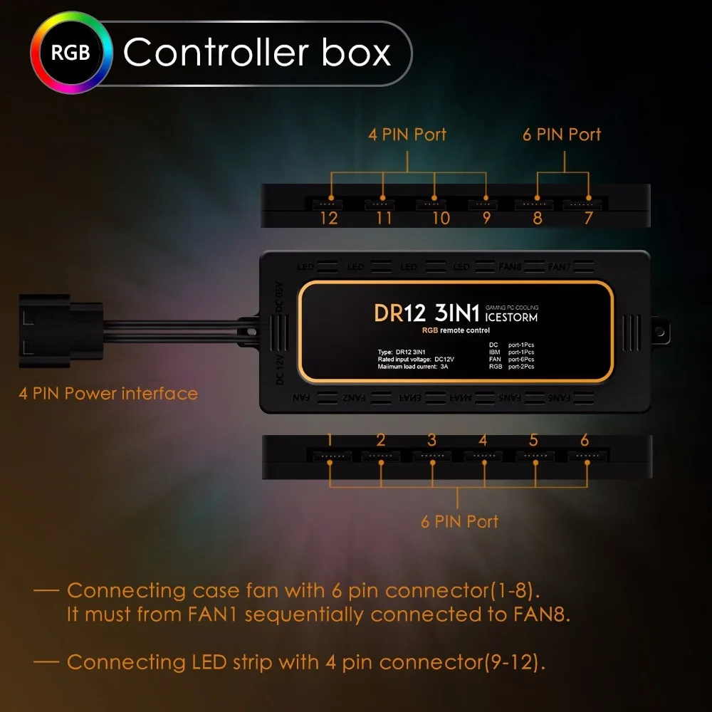 Кулер Aigo DR12 для ПК бесшумный кулер процессора 120 мм 12 В светодиодная подсветка