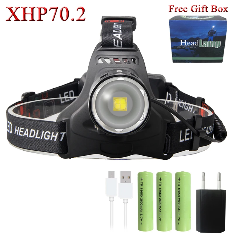 Option H XHP70.2 FX-DZ30T35 светодиодный налобный фонарь, мощный налобный фонарь, 18650 аккумулятор, внешний аккумулятор XHP50, налобный фонарь - Испускаемый цвет: Option H
