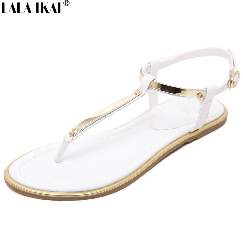 LALA IKAI/женские летние босоножки шлепанцы сандалии на плоской подошве с блестками