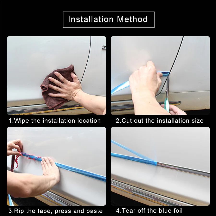 2019 VVVIST Car Styling Mouldings 1m Door Scratch Protector Edge Guard Cover Window Protection Bumper Strip | Автомобили и