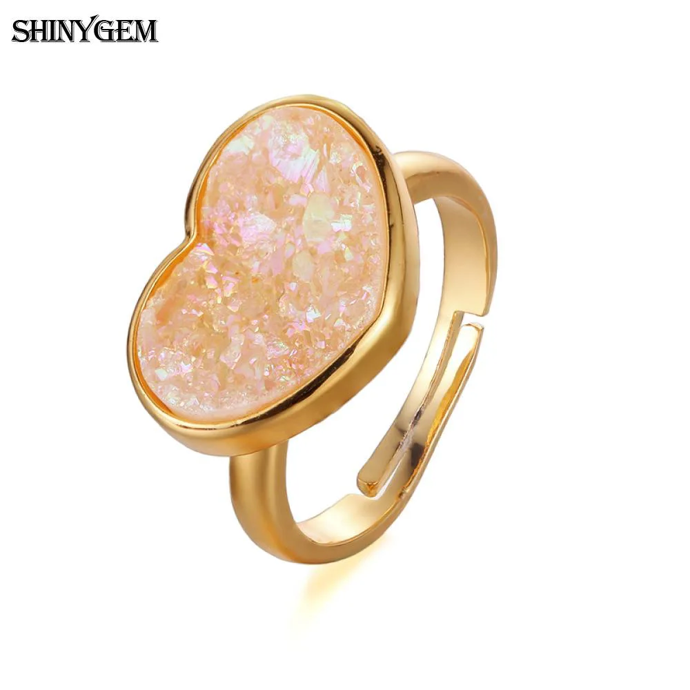 Женское свадебное кольцо ShinyGem роскошное с большим сердцем и натуральным