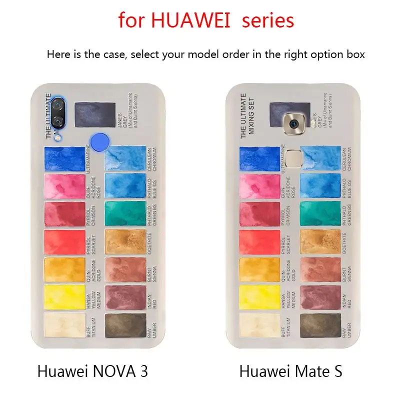 Paleta Water Colour Pinterest Phone Cases For Huawei Mate 30 20 10 Lite Pro Cover Y5 Y6 Y7 Y9 2019 2018 2017 Nova 3i 4 Hot | Мобильные