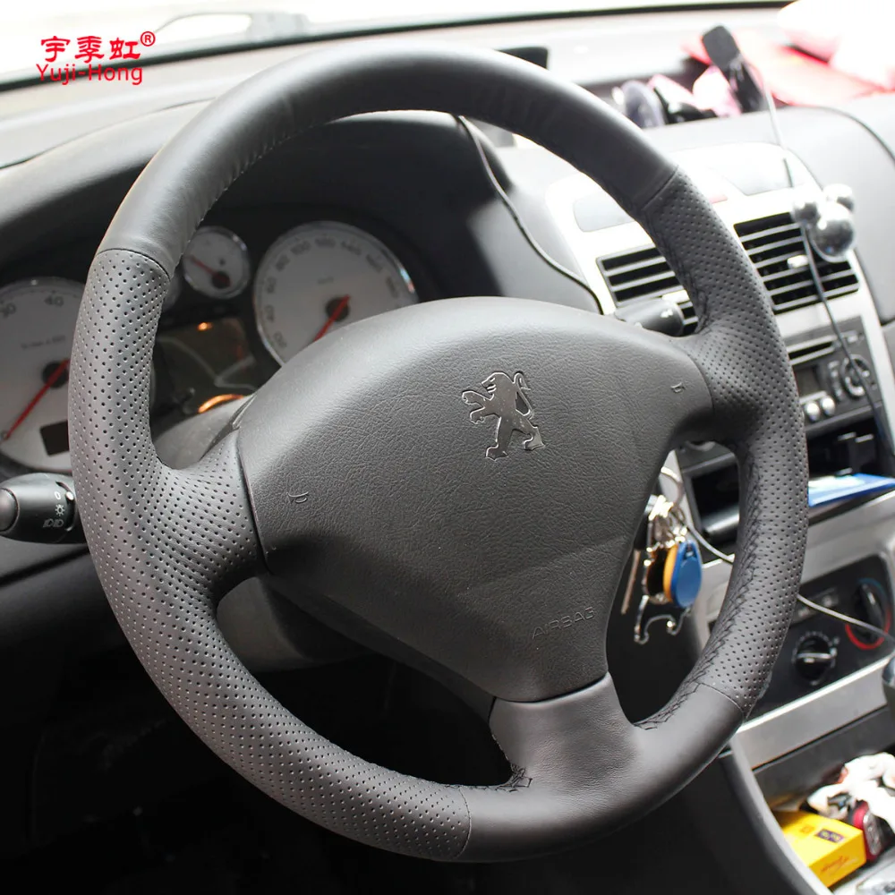 Чехол для автомобильного руля Yuji-Hong чехол Peugeot 307 2004-2010 верхний слой из