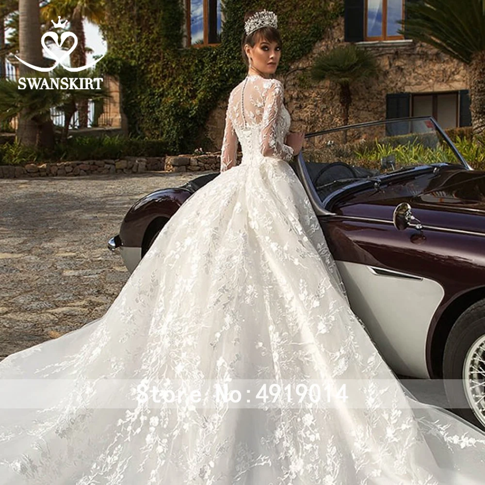 Роскошное Свадебное платье Swanskirt с длинным рукавом модель 2020 года бальное