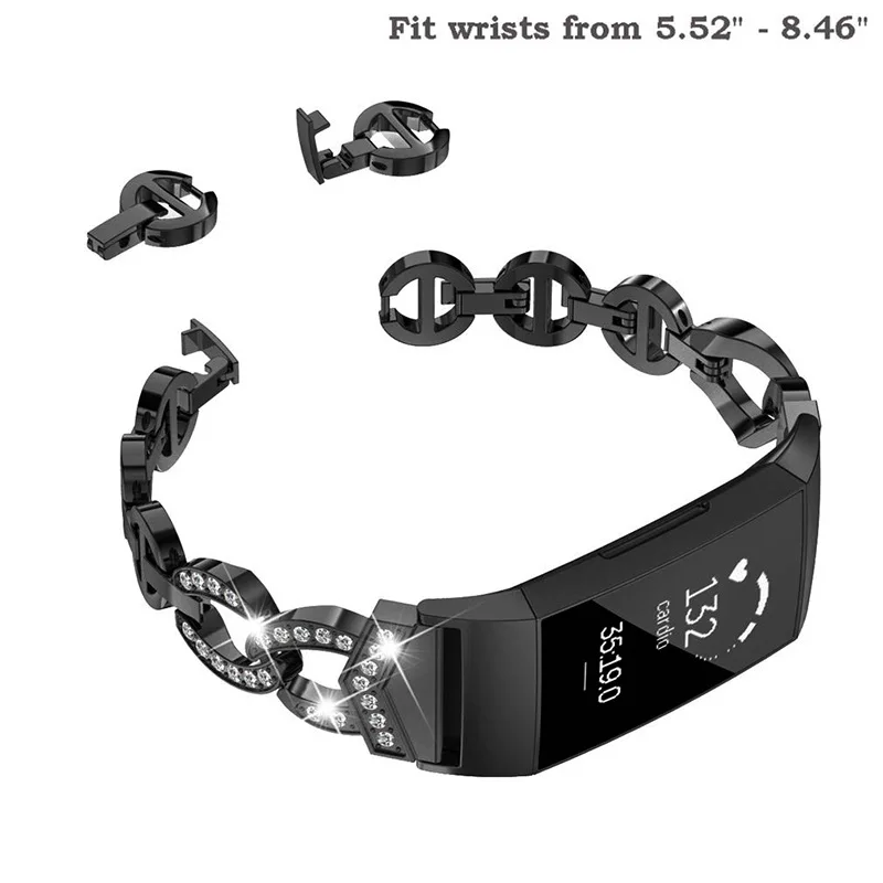 Блестящий женский браслет Essidi для смарт часов Fitbit Charge 3 4 из нержавеющей стали с