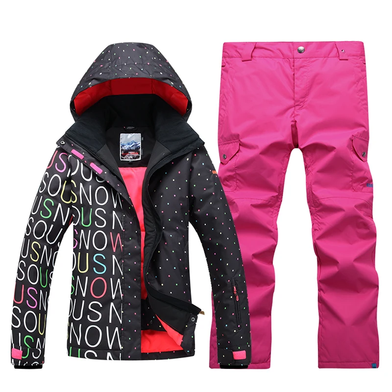 Зимний женский Новый лыжный костюм GsouSnow водонепроницаемая теплая дышащая одежда