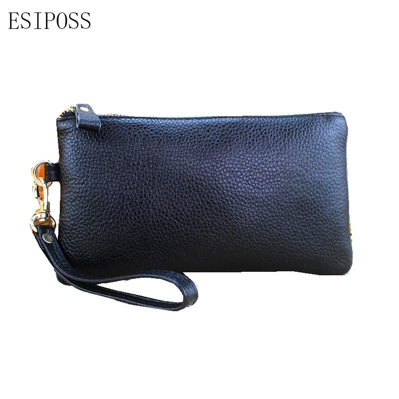 Женская косметичка из натуральной кожи Дамский кошелек сумочка держатель для