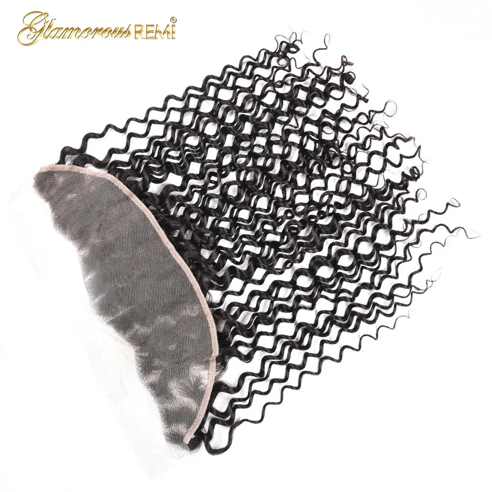 Перуанские волосы Jerry Curl 13*4 фронтальные remy предварительно сорванные Фронтальная