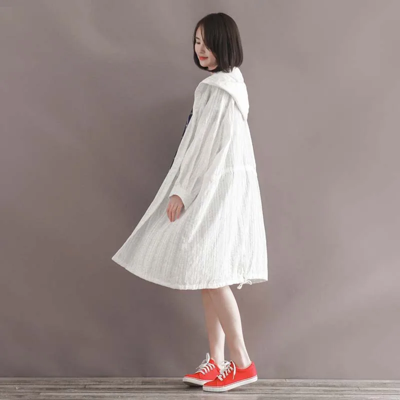 Блузка женская хлопковая средней длины с капюшоном и рукавом 3/4|tops for women|loose shirtshirt