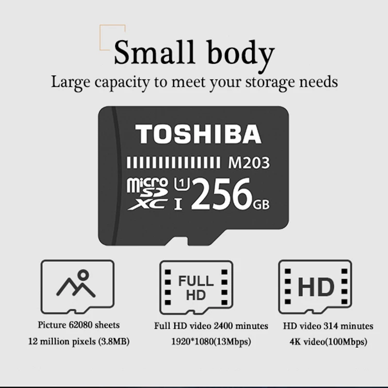 Карта Micro SD TOSHIBA M203 карта флэш памяти на 16 ГБ 32 SDHC 64 128 SDXC U1 класс 10 TF/SD памяти|Карты