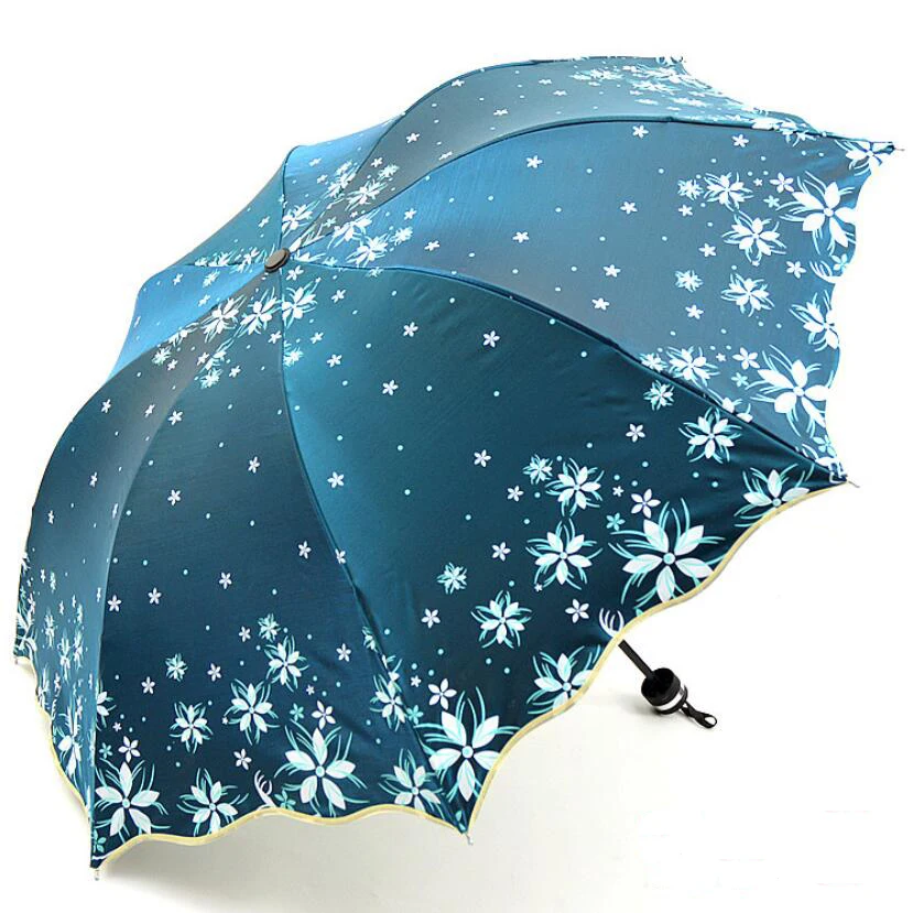 2021 Новое поступление Красивые Зонты с цветами Модные зонты блеском Меняющие цвет