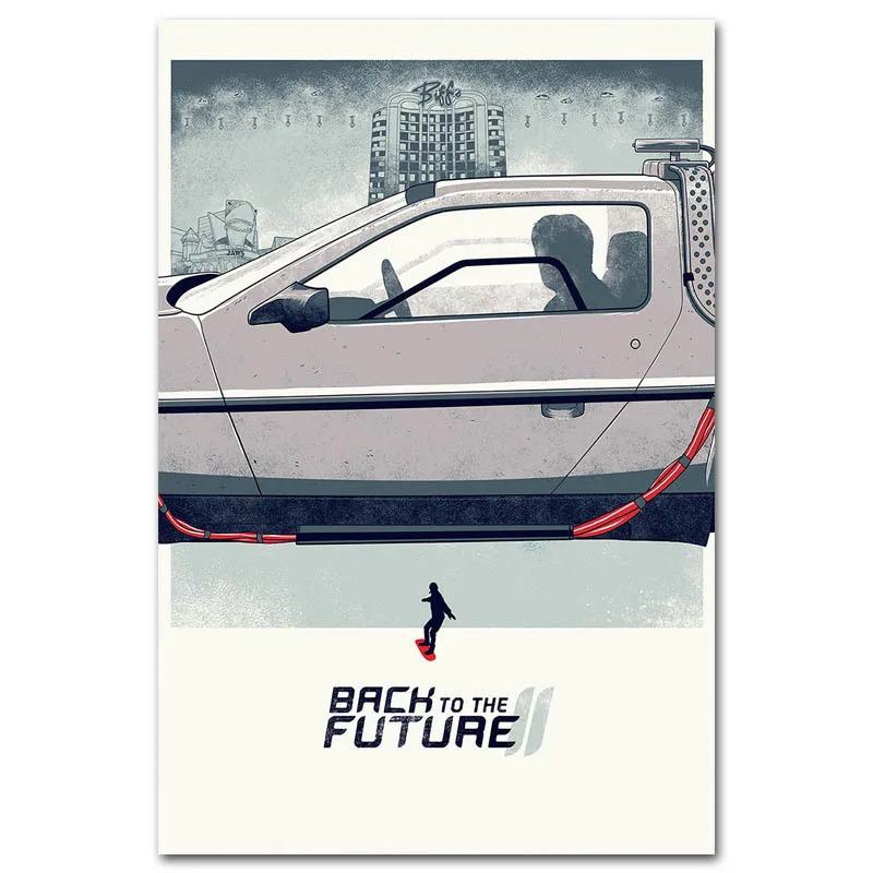 Back to the future автомобиля 1 2 3 классических фильм Искусство Шелковый плакат 13x20 24x36