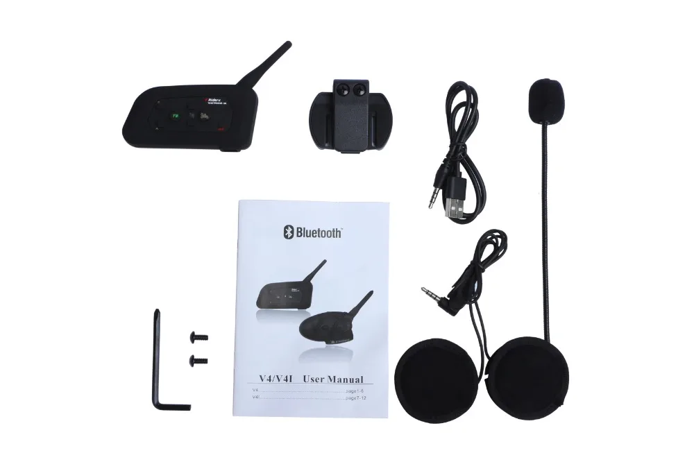 Bluetooth гарнитура V4 для мотоцикла и велосипеда 1200 м|4 riders|bike interphonebluetooth motorcycle |
