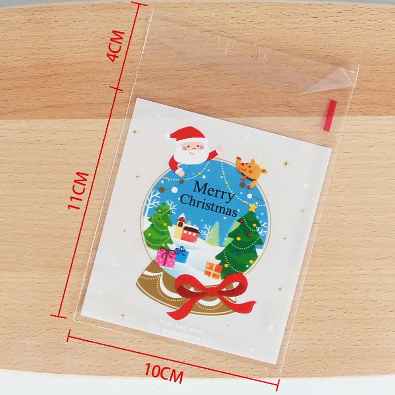 25PCS/Lot Mini Christmas Crystal Ball Kids Gift Holder Cookies Packaging Bags Wedding Bake Candy Jewelry Biscuit Plastic | Дом и сад