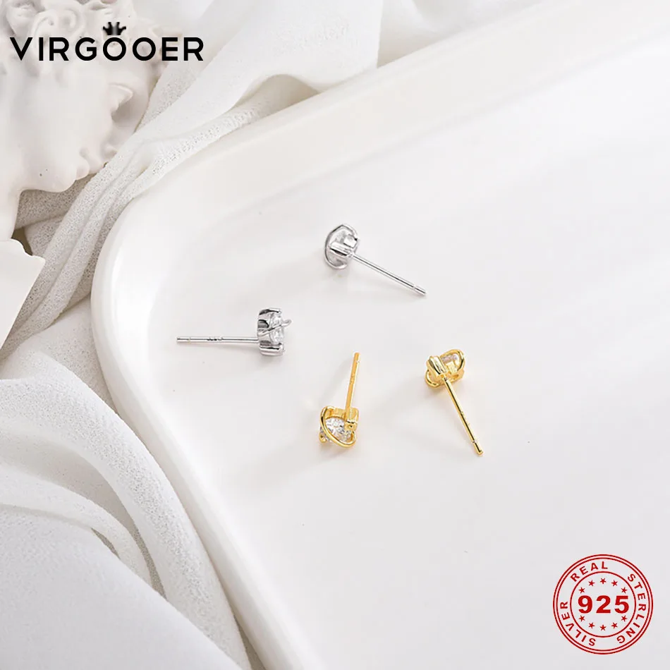 Virgooer серьги из серебра 925 пробы 2017 новые женские модные простой: золото серебро