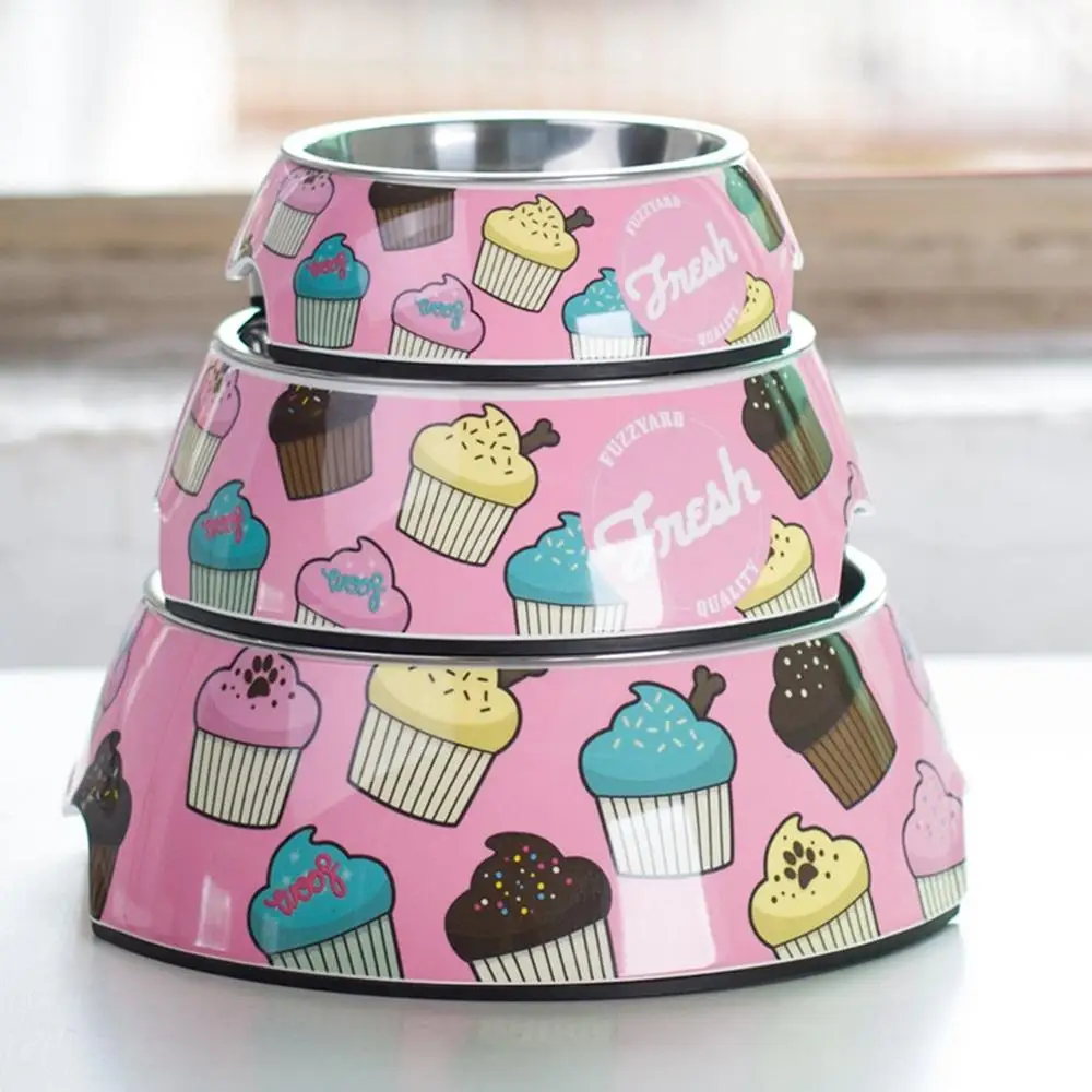 ice cream Съёмная цветная краска-спрей из нержавеющей стали, миски для собак, щенков, кошек, еды, питья, подачи воды, нескользящая миска для кормления, товары для домашних животных - Цвет: ice cream