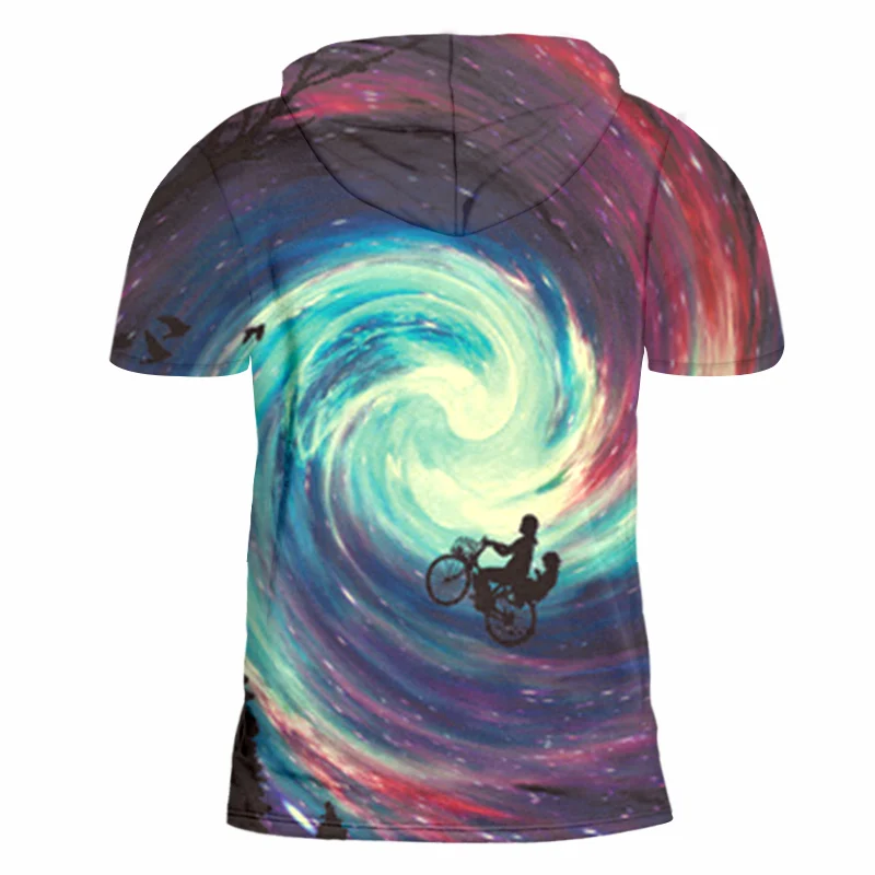 Футболка с капюшоном OGKB Мужская модная 3D футболка коротким рукавом и принтом