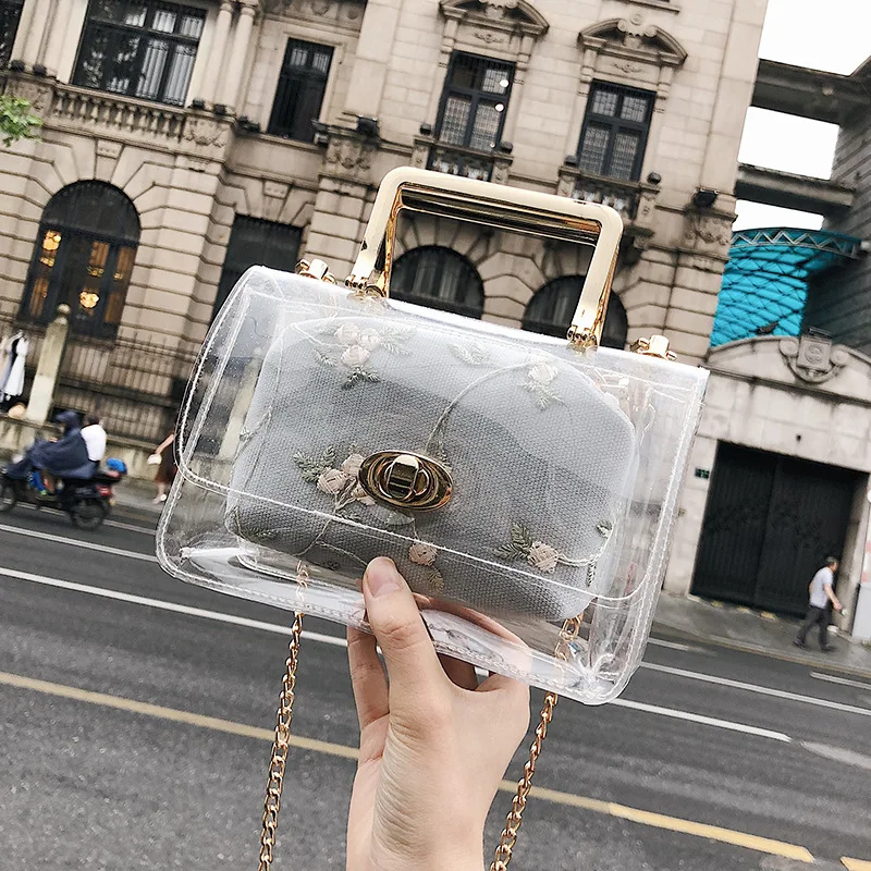 Новинка 2018 женские сумки прозрачная сумка-мессенджер модная композитная сумка