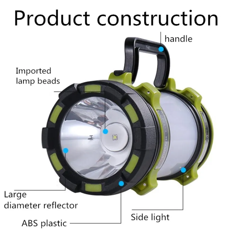 Портативный светодиодный фонарь для кемпинга USB Перезаряжаемый 2600 mAh power Bank супер