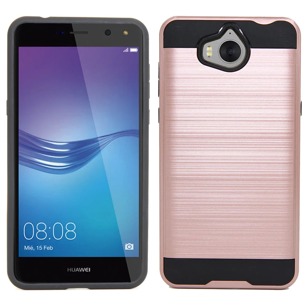 Для Huawei Y6 2017 чехол 2в1 матовый прочный Чехол Мягкий ТПУ Резина и Жесткий ПК задняя