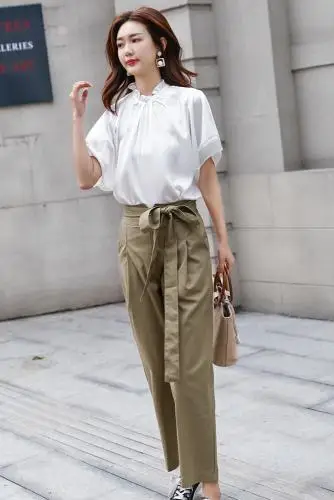 Короткая Весенняя Новинка Модный комплект из 2 предметов повседневные шифоновые