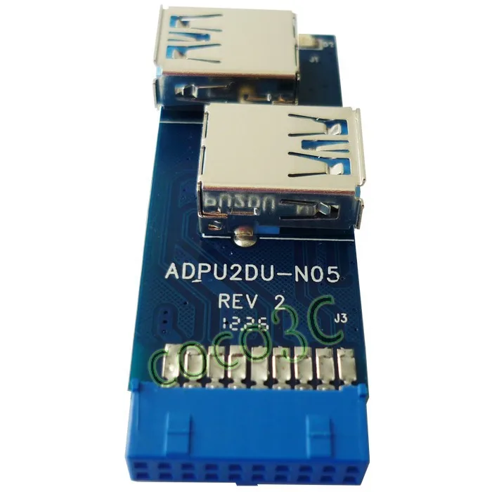 Мини PCIe с 2 портами(стандарт 3,0 порта адаптер USB3.0 Mini PCI-e карта+ женский 19/20-контактный разъем USB заголовок 2 USB3.0 spiltter адаптер