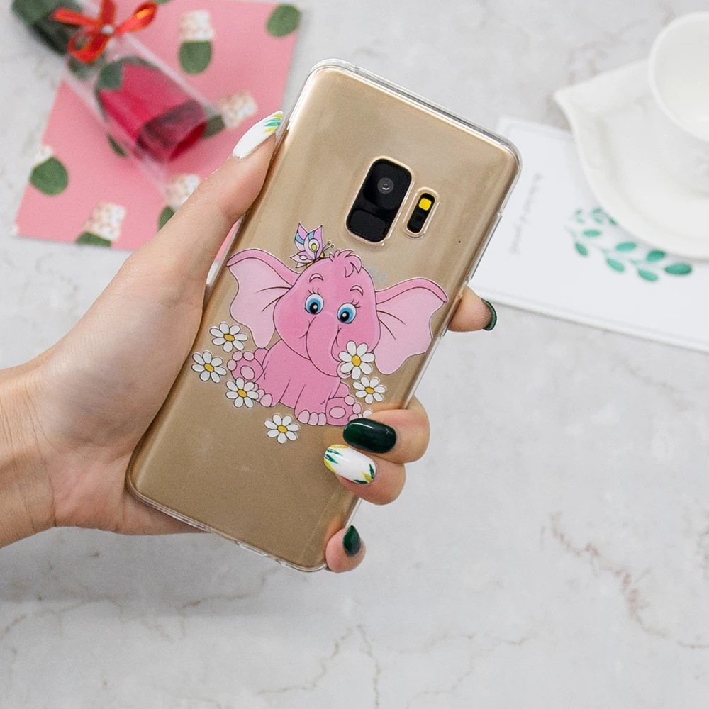 For SAMSUNG GALAXY S8 S9 Note 9 J3 J5 J7 2017 J4 J6 J8 A8 Star A6 Plus 2018 Cartoon Printing Clear Soft Silicone TPU Case Cover |