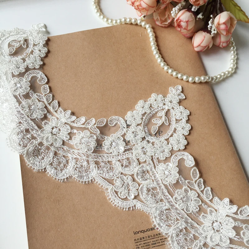 3 ярда/партия кружевная отделка для свадебного платья|lace embroidery|white lace trimlace trim |