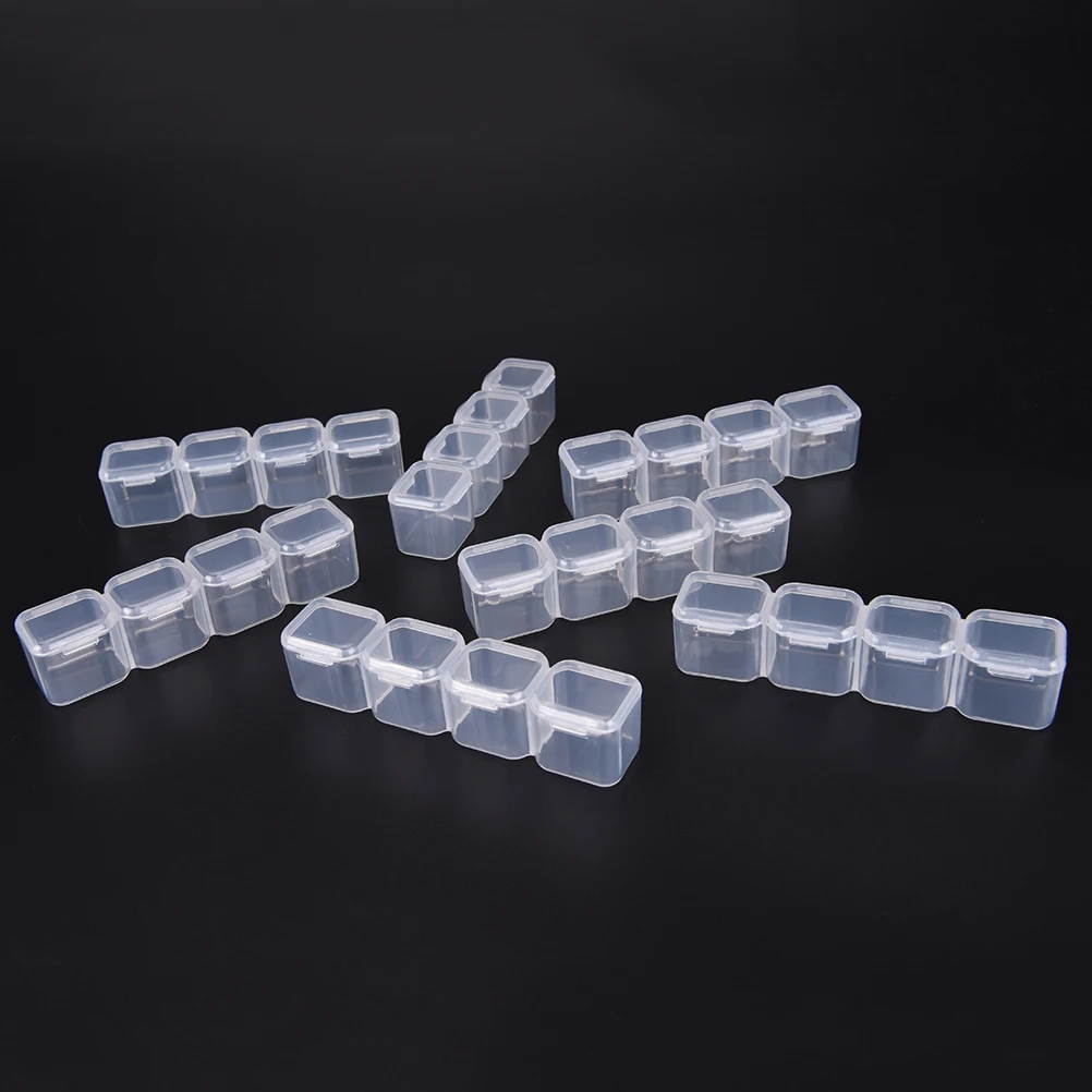 

1pc Plastic 28 Single Slot Jewelry Ring Pill Adjustable Box Case Craft Beads DIY Fitting Making