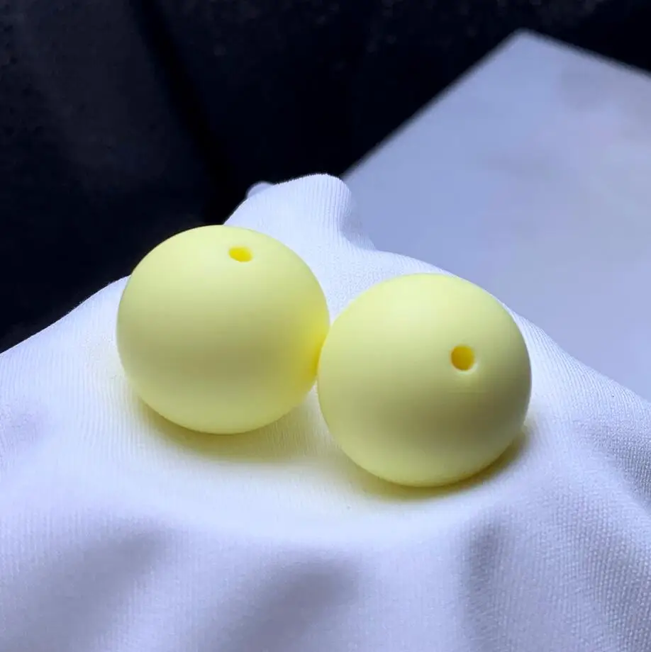 baby yellow Круглый 40 шт. силиконовые бусины россыпью 10 мм детский аксессуар для прорезывания зубов пищевой прорезыватель из дфп бижутерия детский Прорезыватель игрушка соска - Color: baby yellow