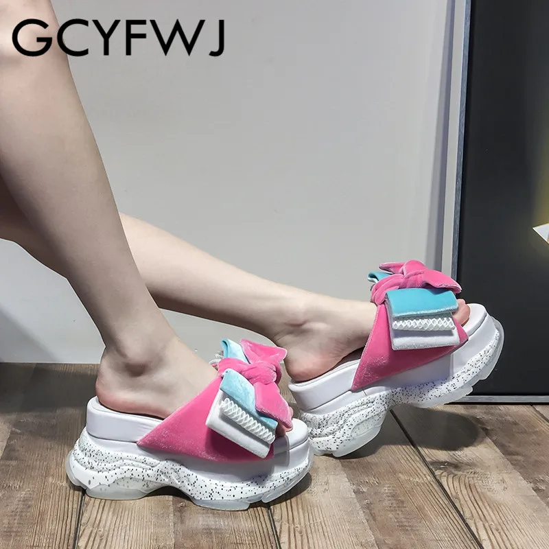 GCYFWJ/летние женские кожаные Нескользящие туфли на платформе уличные тапочки с